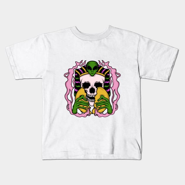 Alien Invasion Kids T-Shirt by mystiza_art